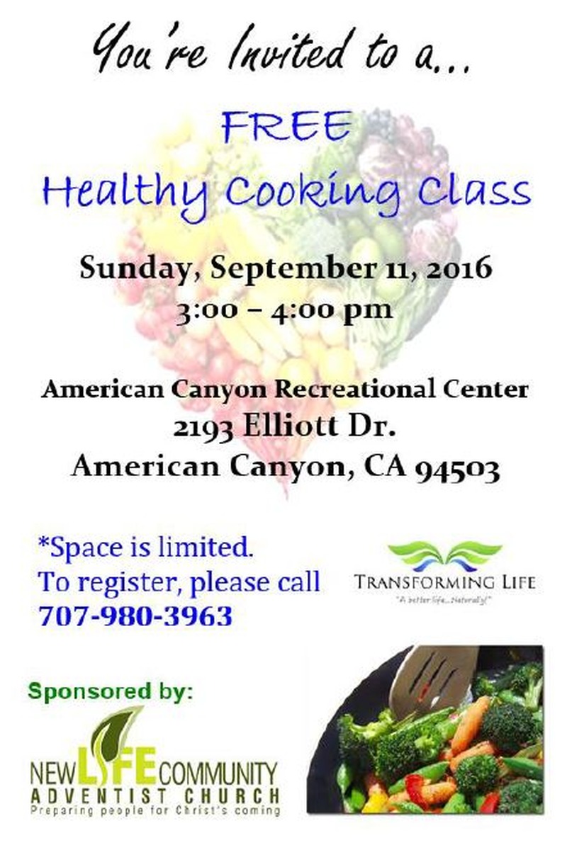 Cooking Class: September 11th