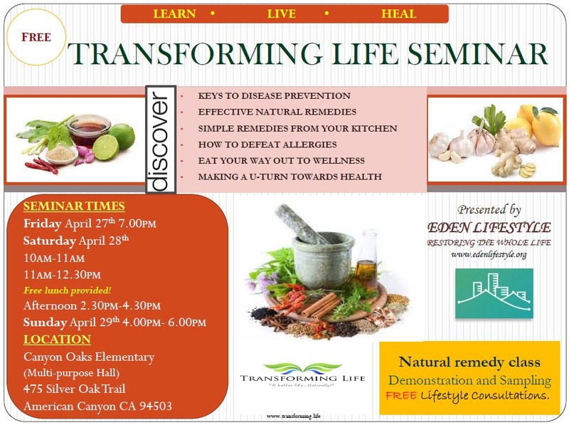 Transforming Life Free Health Seminar Weekend