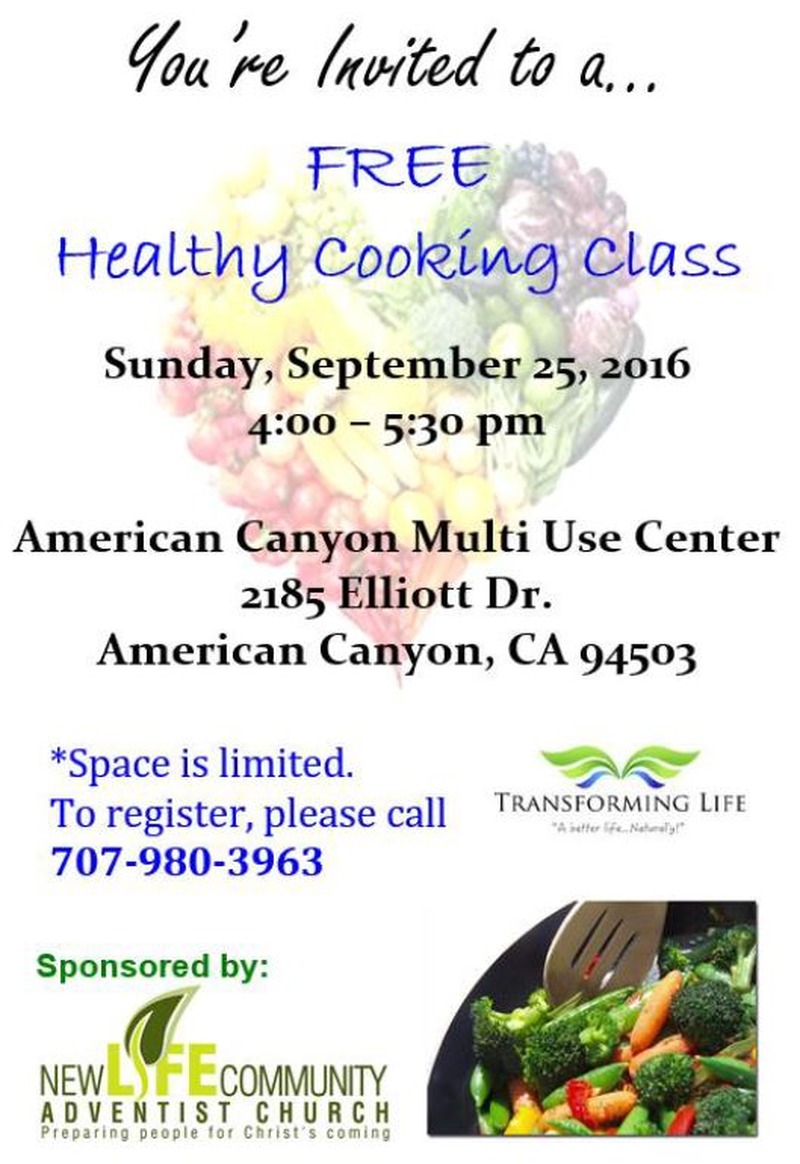 Cooking Class: September 25th