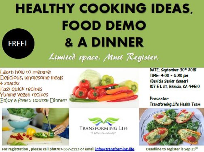 Healthy Cooking Ideas, Food Demo & a Dinner